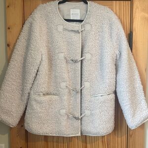 Anthropologie Avec Les Filles Cream Teddy Toggle Jacket, Large. Never worn!